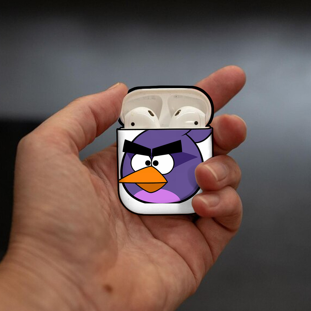 Angry Birds アングリーバード AirPods 第2世代保護ケース ハードシェル ブラック 耐衝撃・防指紋・カラビナ付き