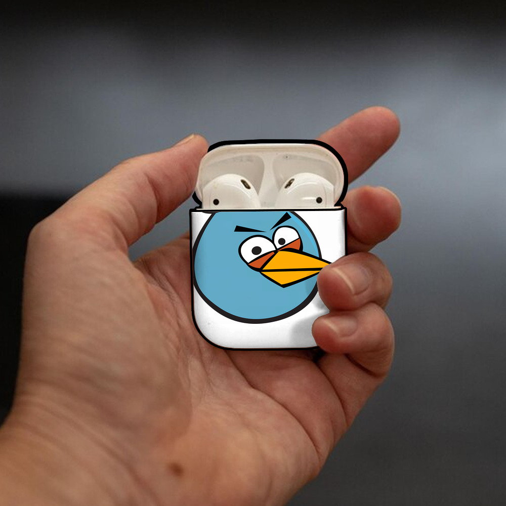 Angry Birds アングリーバード AirPods 第2世代保護ケース ハードシェル ブラック 耐衝撃・防指紋・カラビナ付き