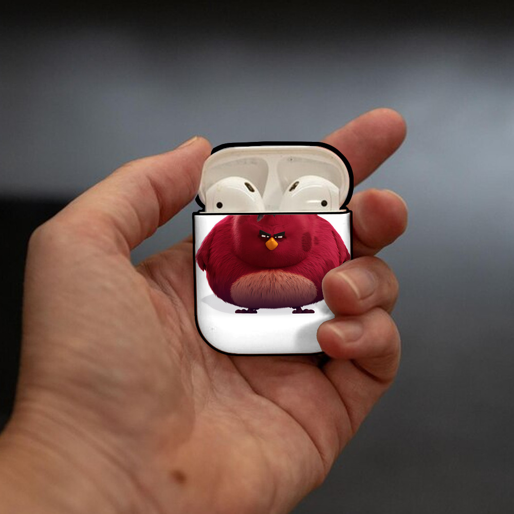 Angry Birds アングリーバード AirPods 第2世代保護ケース ハードシェル ブラック 耐衝撃・防指紋・カラビナ付き