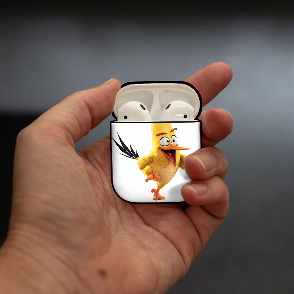 Angry Birds アングリーバード AirPods 第2世代保護ケース ハードシェル ブラック 耐衝撃・防指紋・カラビナ付き