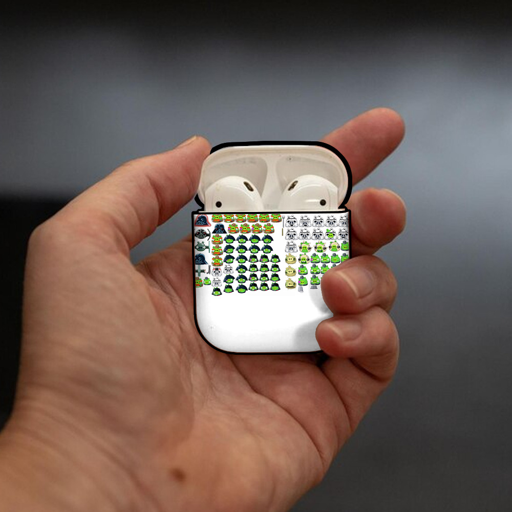 Angry Birds アングリーバード AirPods 第2世代保護ケース ハードシェル ブラック 耐衝撃・防指紋・カラビナ付き