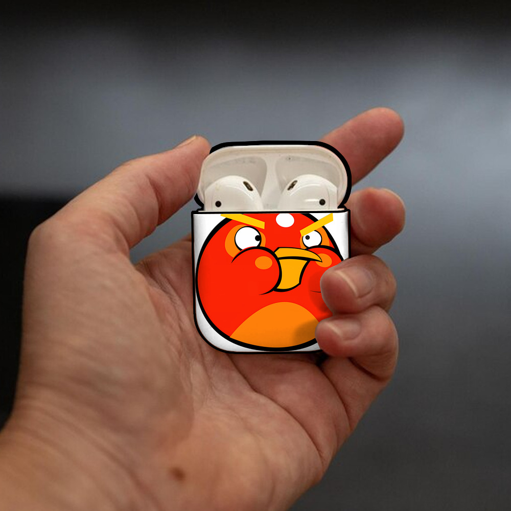 Angry Birds アングリーバード AirPods 第2世代保護ケース ハードシェル ブラック 耐衝撃・防指紋・カラビナ付き