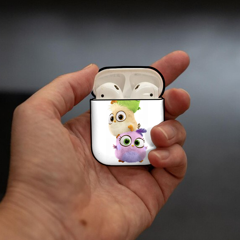 Angry Birds アングリーバード AirPods 第2世代保護ケース ハードシェル ブラック 耐衝撃・防指紋・カラビナ付き