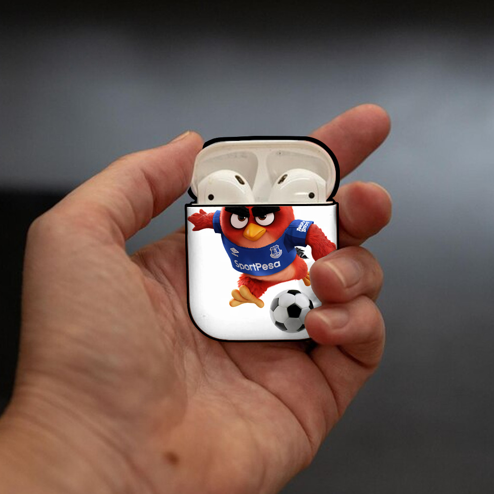 Angry Birds アングリーバード AirPods 第2世代保護ケース ハードシェル ブラック 耐衝撃・防指紋・カラビナ付き
