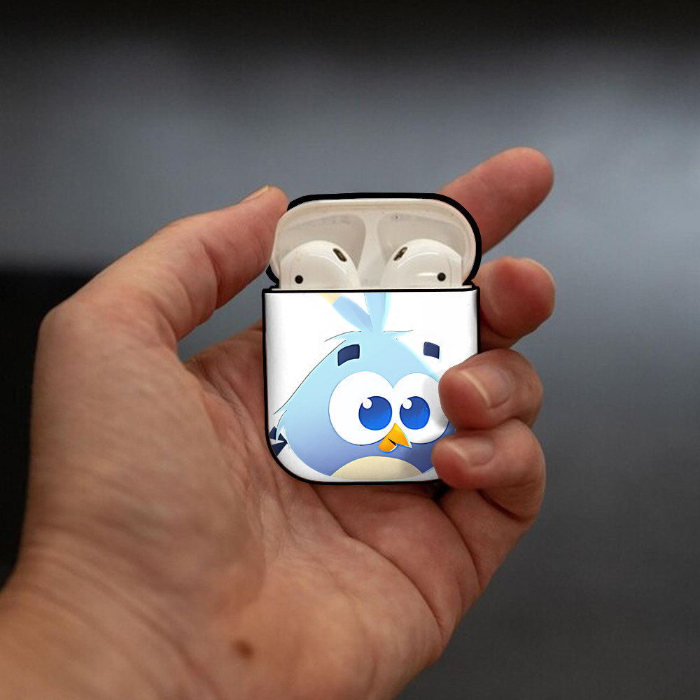 Angry Birds アングリーバード AirPods 第2世代保護ケース ハードシェル ブラック 耐衝撃・防指紋・カラビナ付き