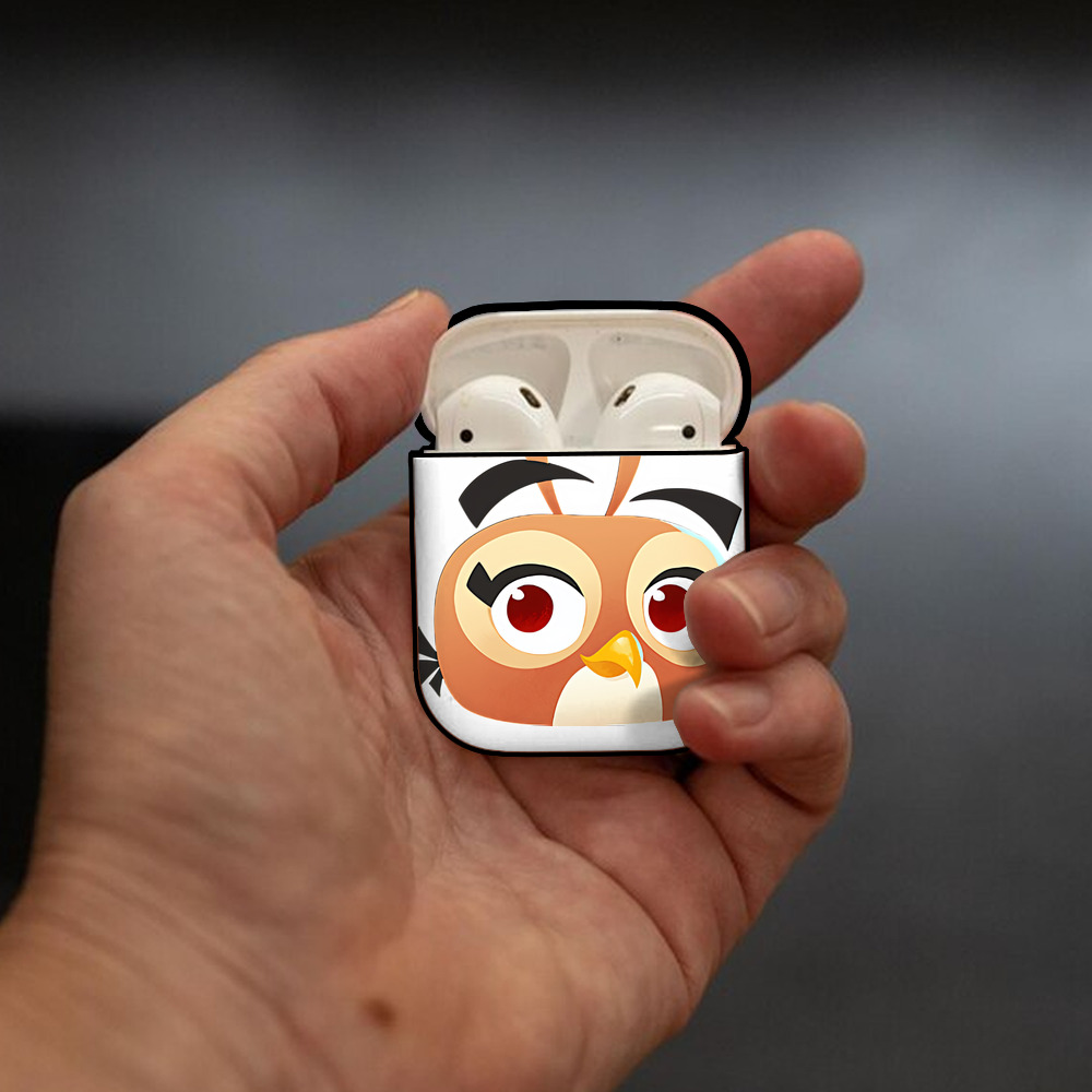 Angry Birds アングリーバード AirPods 第2世代保護ケース ハードシェル ブラック 耐衝撃・防指紋・カラビナ付き