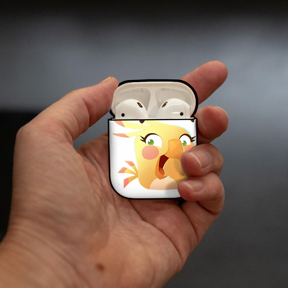 Angry Birds アングリーバード AirPods 第2世代保護ケース ハードシェル ブラック 耐衝撃・防指紋・カラビナ付き