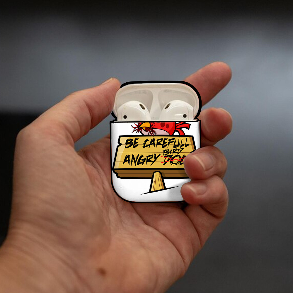 Angry Birds アングリーバード AirPods 第2世代保護ケース ハードシェル ブラック 耐衝撃・防指紋・カラビナ付き
