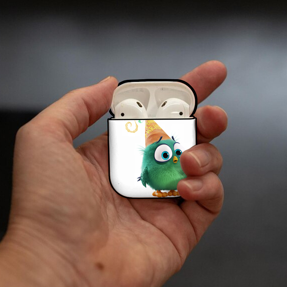 Angry Birds アングリーバード AirPods 第2世代保護ケース ハードシェル ブラック 耐衝撃・防指紋・カラビナ付き