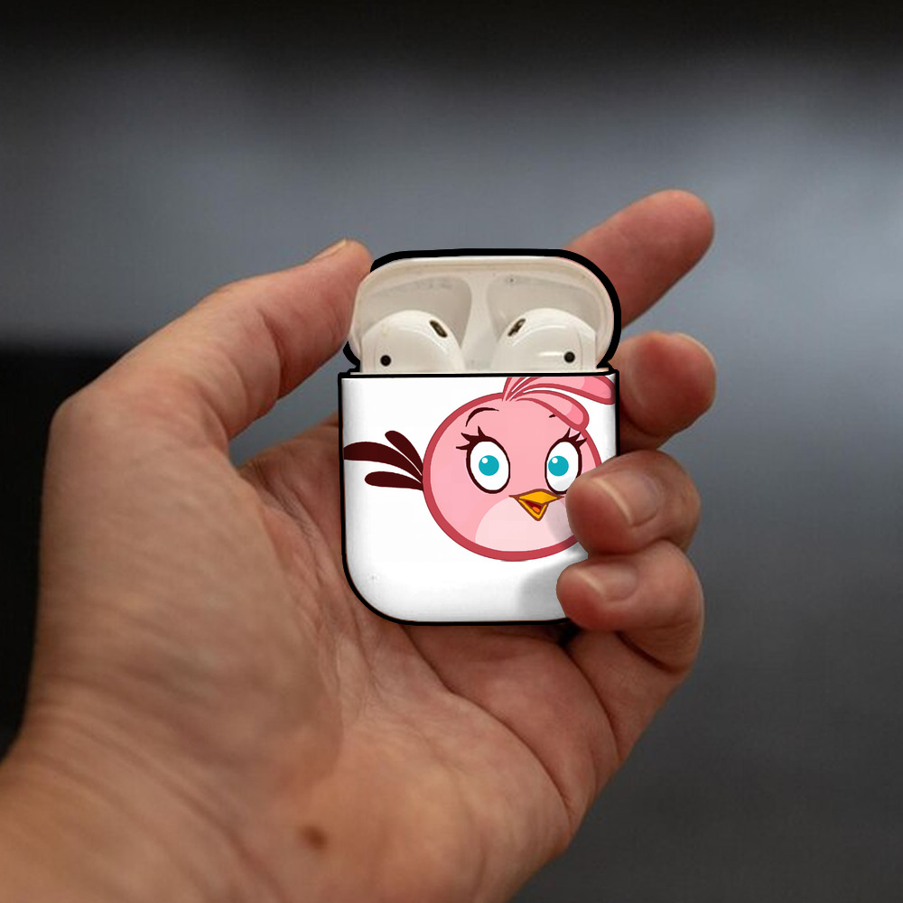 Angry Birds アングリーバード AirPods 第2世代保護ケース ハードシェル ブラック 耐衝撃・防指紋・カラビナ付き