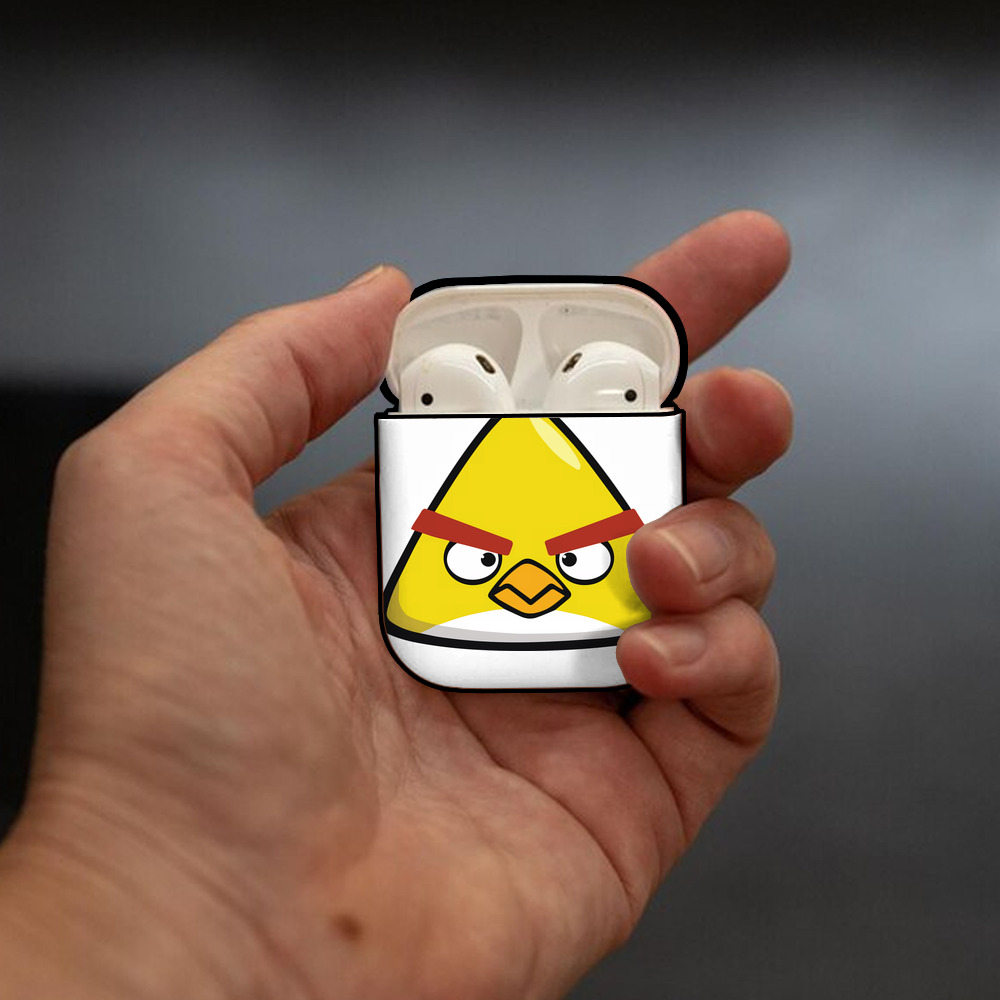 Angry Birds アングリーバード AirPods 第2世代保護ケース ハードシェル ブラック 耐衝撃・防指紋・カラビナ付き