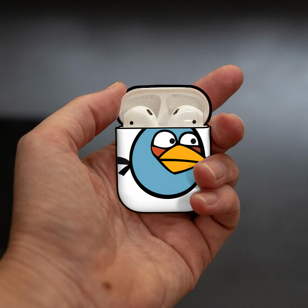 Angry Birds アングリーバード AirPods 第2世代保護ケース ハードシェル ブラック 耐衝撃・防指紋・カラビナ付き