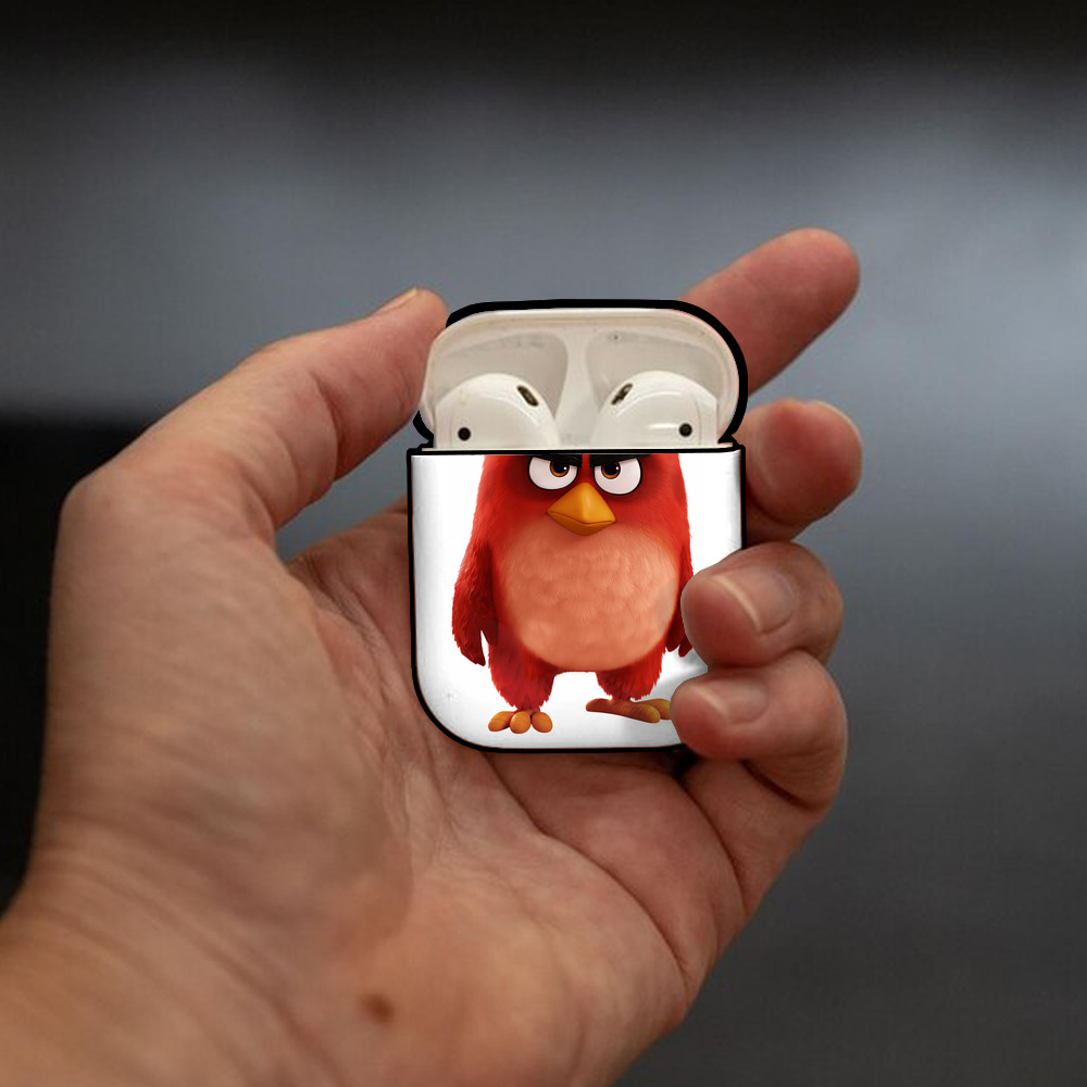 Angry Birds アングリーバード AirPods 第2世代保護ケース ハードシェル ブラック 耐衝撃・防指紋・カラビナ付き