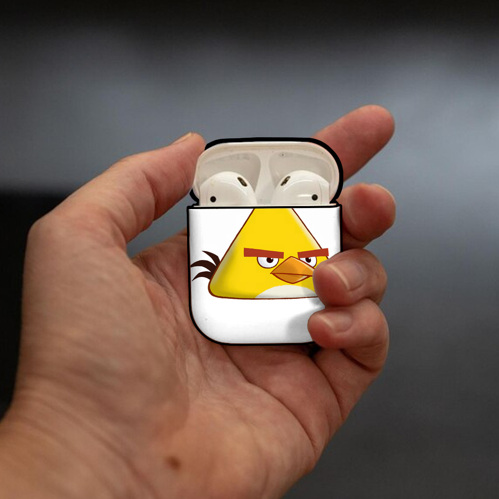 Angry Birds アングリーバード AirPods 第2世代保護ケース ハードシェル ブラック 耐衝撃・防指紋・カラビナ付き