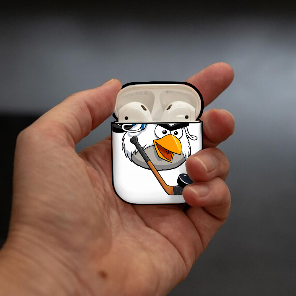 Angry Birds アングリーバード AirPods 第2世代保護ケース ハードシェル ブラック 耐衝撃・防指紋・カラビナ付き