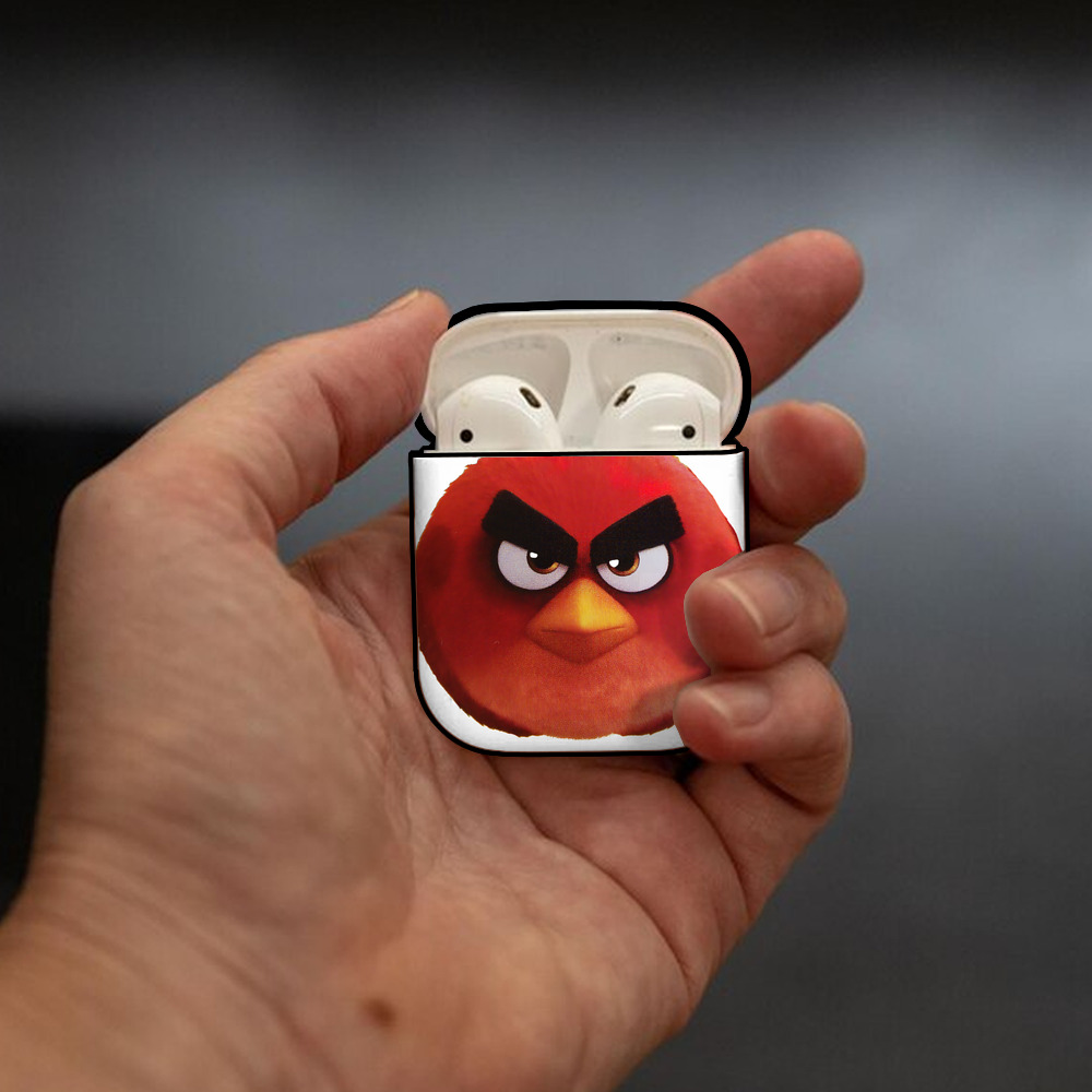 Angry Birds アングリーバード AirPods 第2世代保護ケース ハードシェル ブラック 耐衝撃・防指紋・カラビナ付き