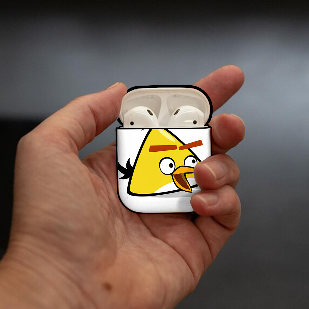 Angry Birds アングリーバード AirPods 第2世代保護ケース ハードシェル ブラック 耐衝撃・防指紋・カラビナ付き