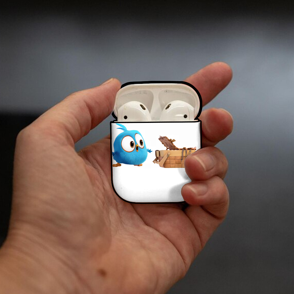 Angry Birds アングリーバード AirPods 第2世代保護ケース ハードシェル ブラック 耐衝撃・防指紋・カラビナ付き