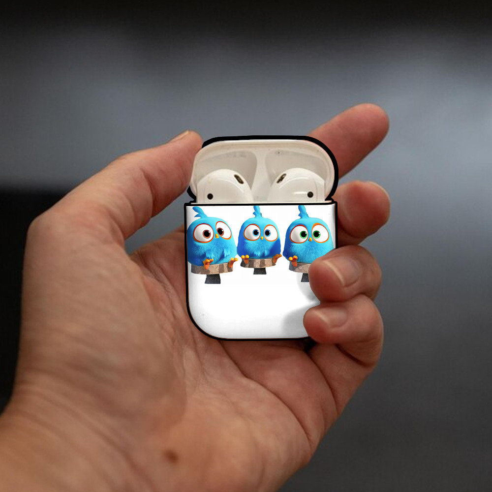 Angry Birds アングリーバード AirPods 第2世代保護ケース ハードシェル ブラック 耐衝撃・防指紋・カラビナ付き