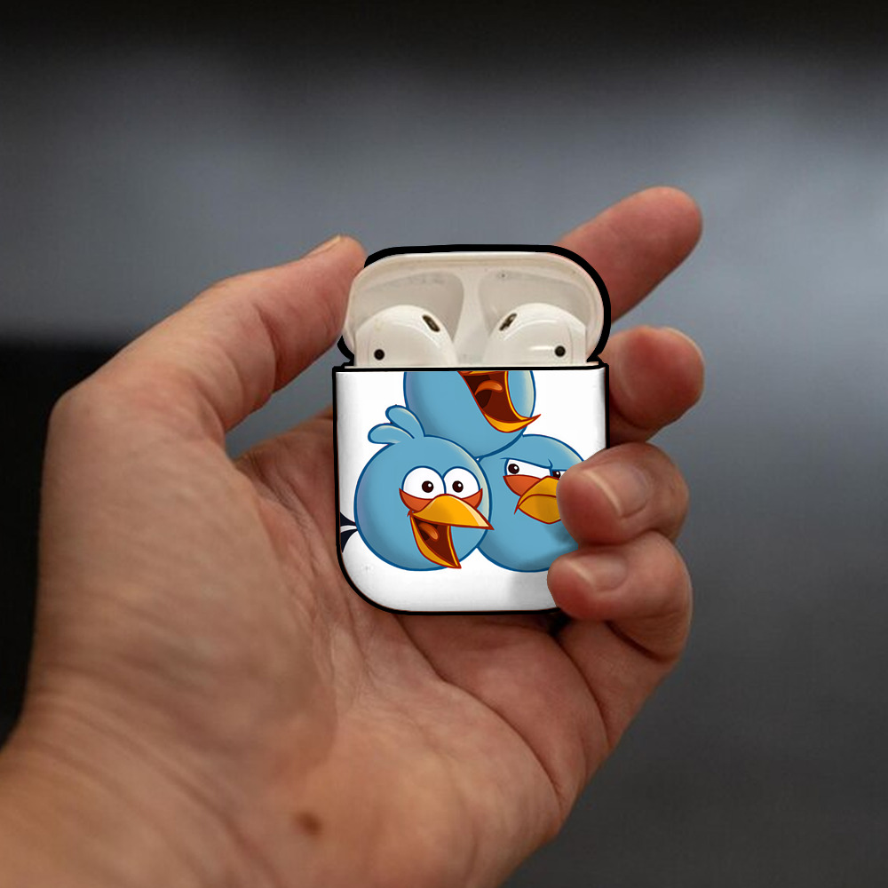 Angry Birds アングリーバード AirPods 第2世代保護ケース ハードシェル ブラック 耐衝撃・防指紋・カラビナ付き
