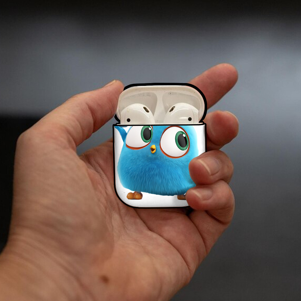Angry Birds アングリーバード AirPods 第2世代保護ケース ハードシェル ブラック 耐衝撃・防指紋・カラビナ付き