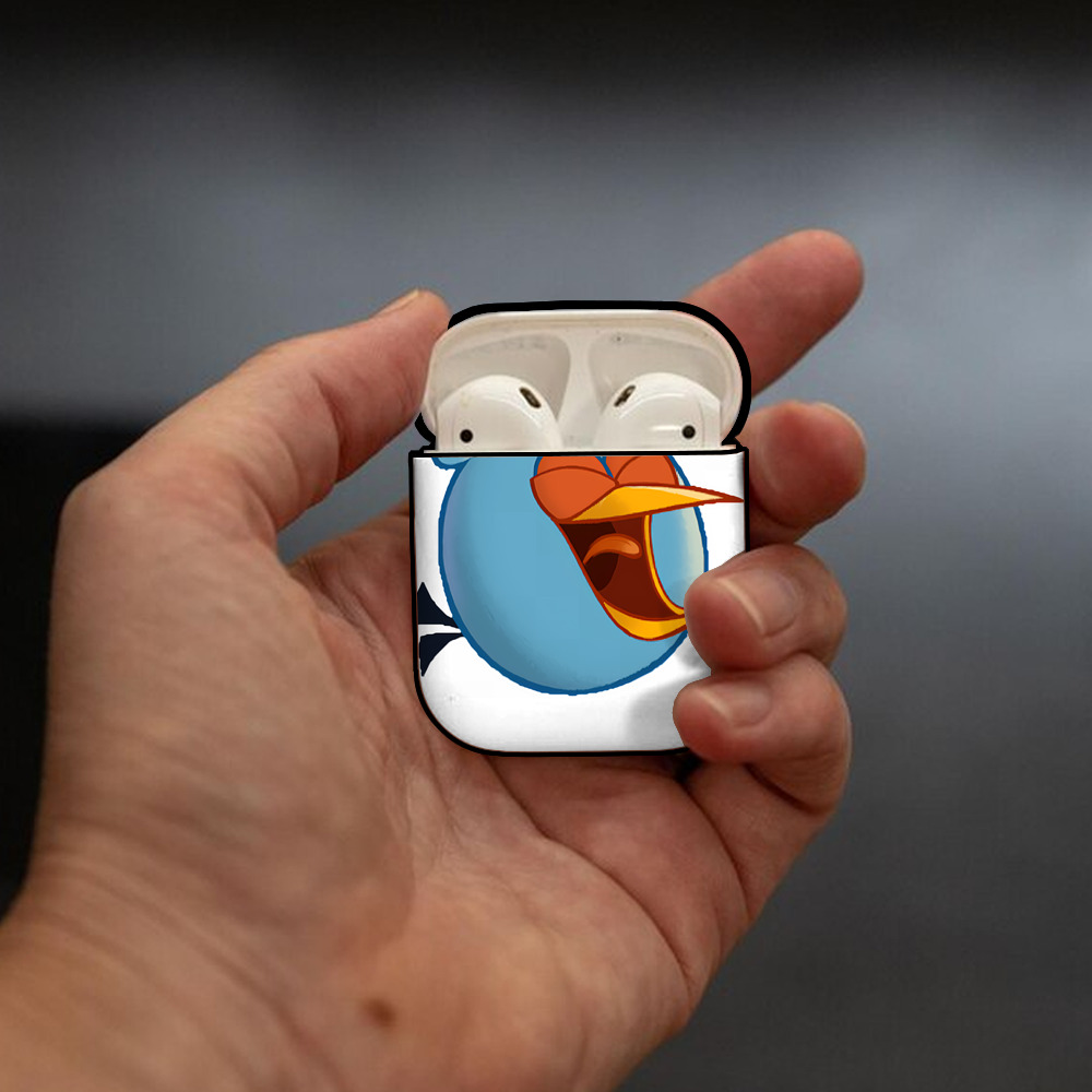Angry Birds アングリーバード AirPods 第2世代保護ケース ハードシェル ブラック 耐衝撃・防指紋・カラビナ付き