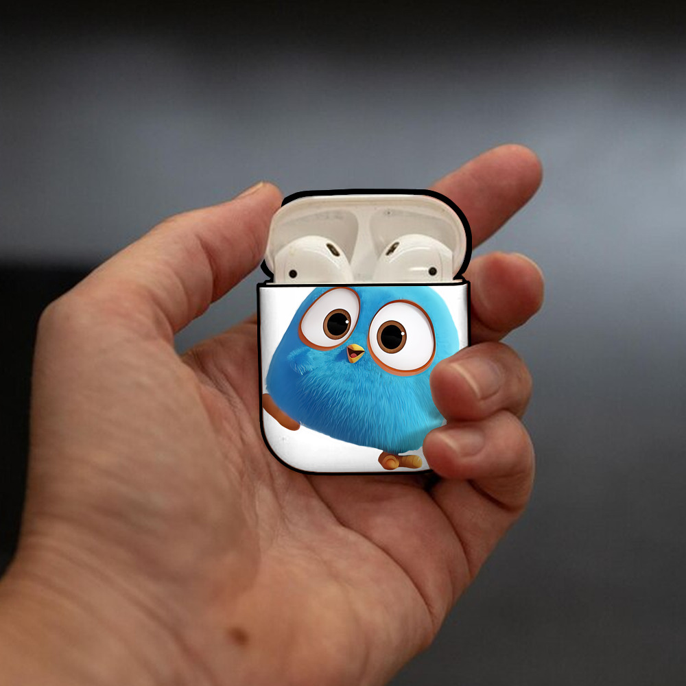 Angry Birds アングリーバード AirPods 第2世代保護ケース ハードシェル ブラック 耐衝撃・防指紋・カラビナ付き