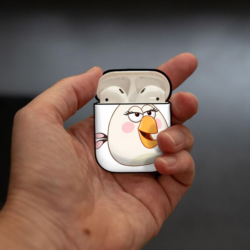 Angry Birds アングリーバード AirPods 第2世代保護ケース ハードシェル ブラック 耐衝撃・防指紋・カラビナ付き