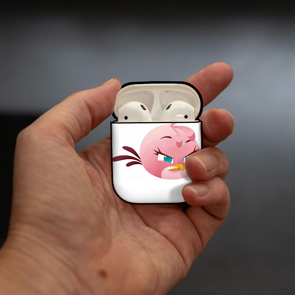 Angry Birds アングリーバード AirPods 第2世代保護ケース ハードシェル ブラック 耐衝撃・防指紋・カラビナ付き