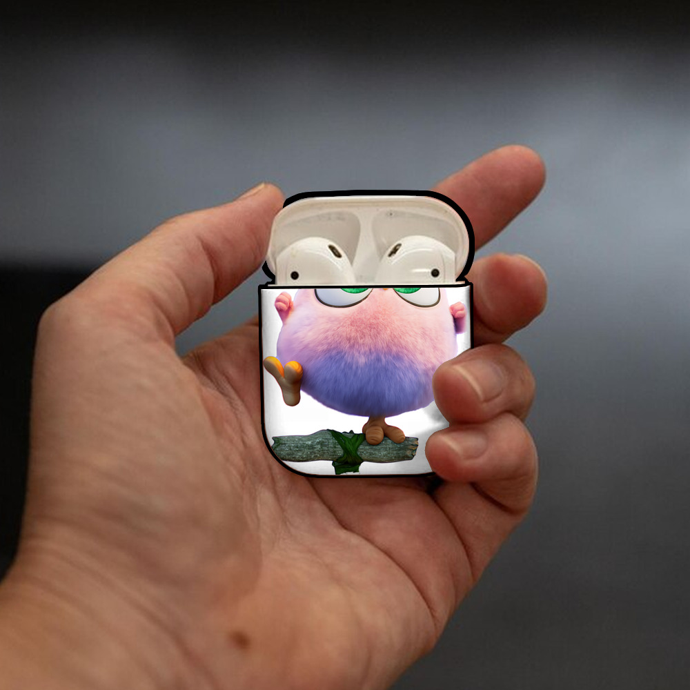 Angry Birds アングリーバード AirPods 第2世代保護ケース ハードシェル ブラック 耐衝撃・防指紋・カラビナ付き