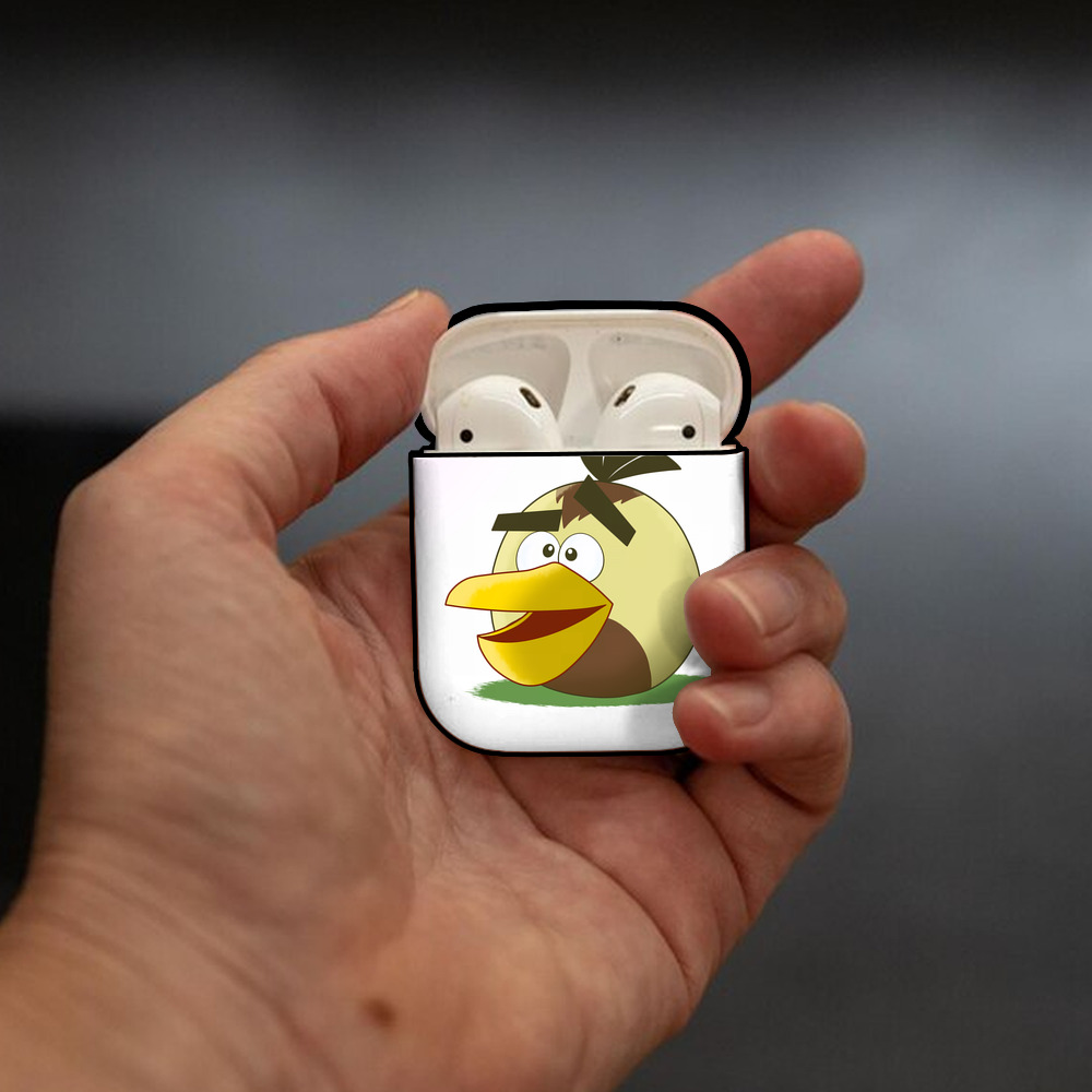 Angry Birds アングリーバード AirPods 第2世代保護ケース ハードシェル ブラック 耐衝撃・防指紋・カラビナ付き
