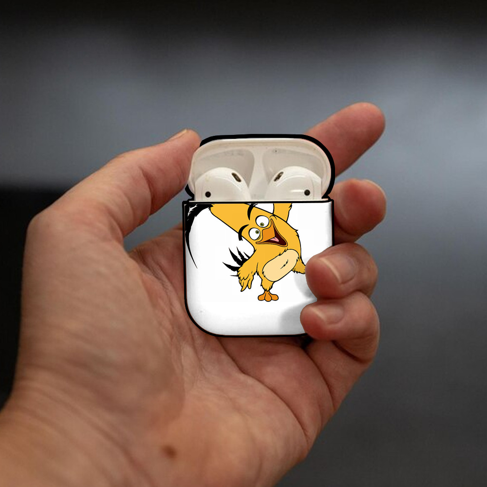 Angry Birds アングリーバード AirPods 第2世代保護ケース ハードシェル ブラック 耐衝撃・防指紋・カラビナ付き