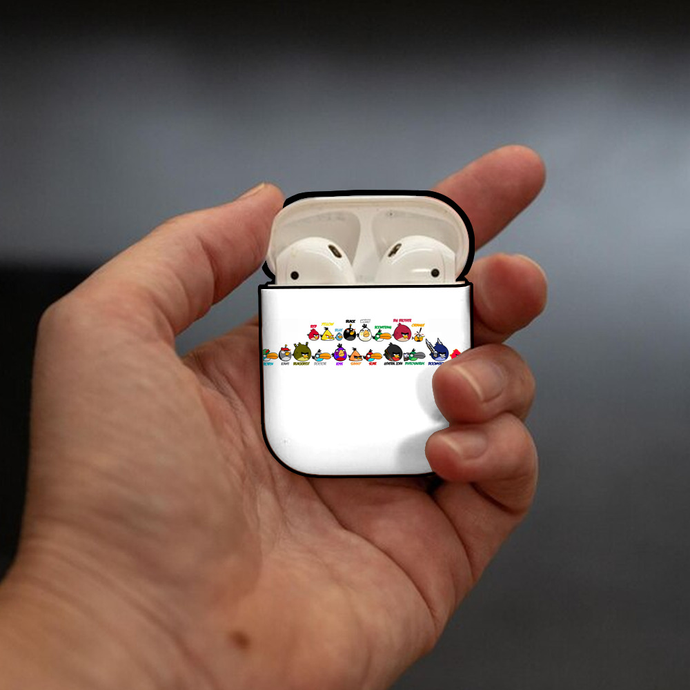 Angry Birds アングリーバード AirPods 第2世代保護ケース ハードシェル ブラック 耐衝撃・防指紋・カラビナ付き