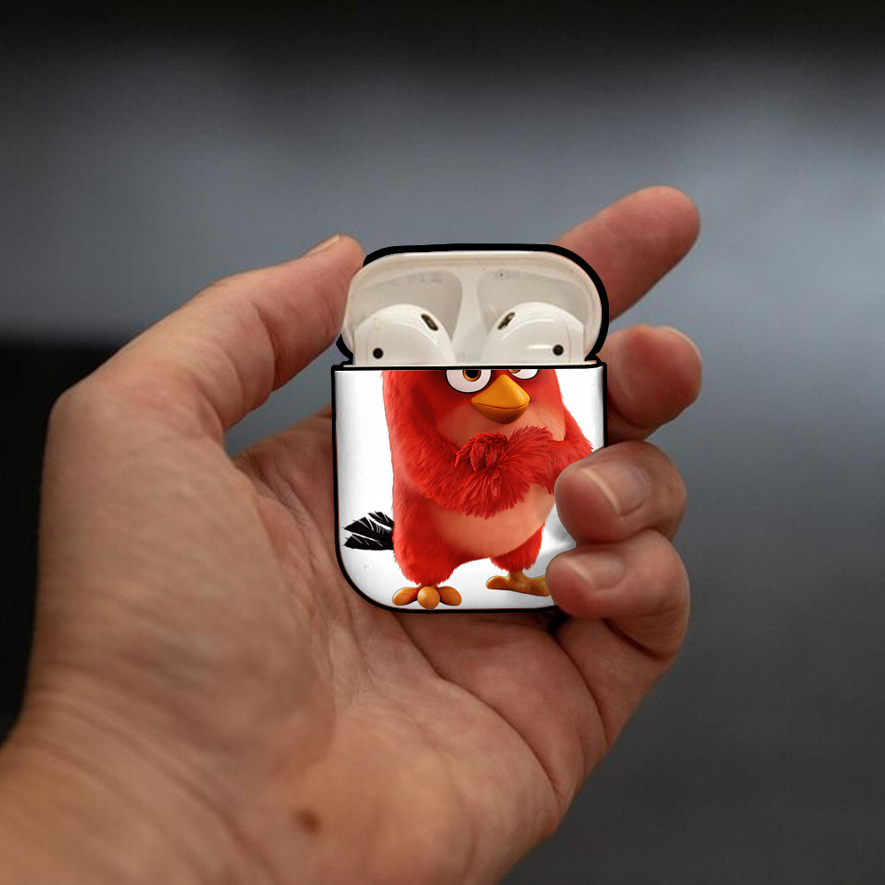 Angry Birds アングリーバード AirPods 第2世代保護ケース ハードシェル ブラック 耐衝撃・防指紋・カラビナ付き