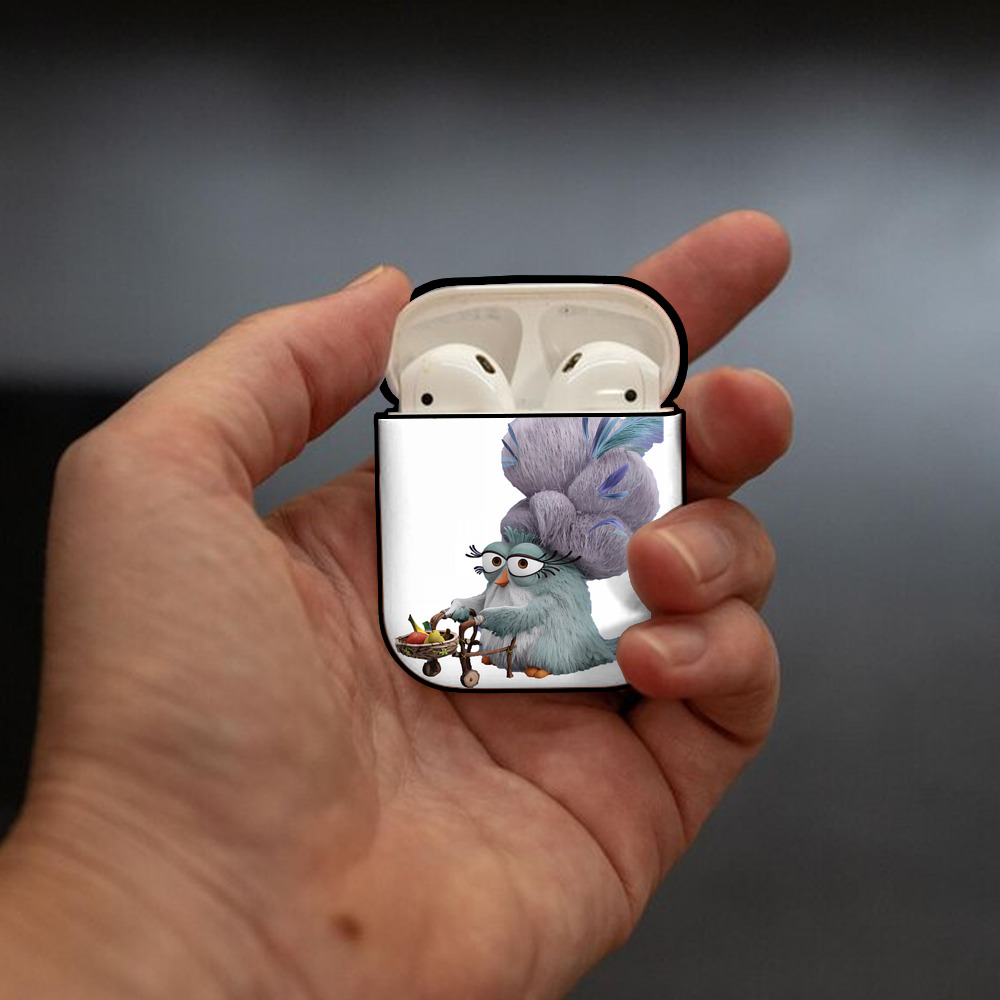 Angry Birds アングリーバード AirPods 第2世代保護ケース ハードシェル ブラック 耐衝撃・防指紋・カラビナ付き