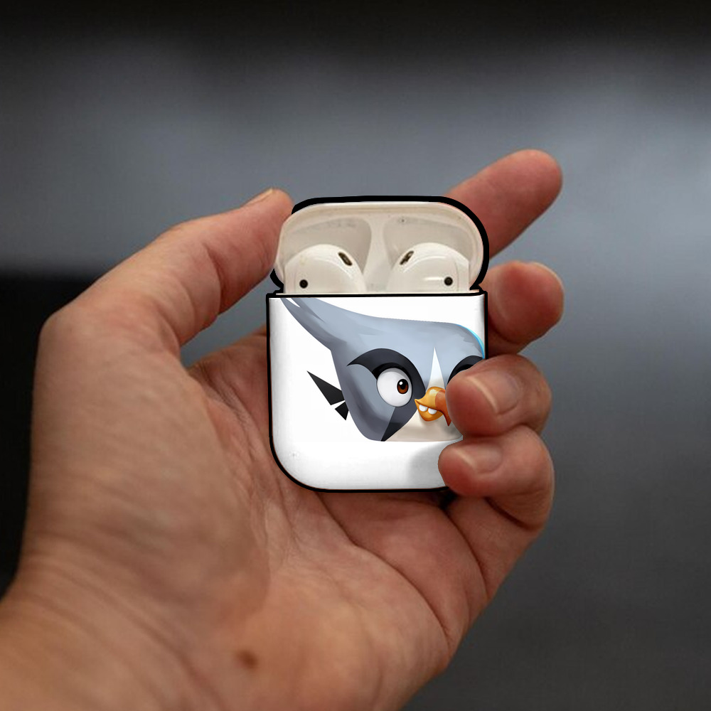 Angry Birds アングリーバード AirPods 第2世代保護ケース ハードシェル ブラック 耐衝撃・防指紋・カラビナ付き