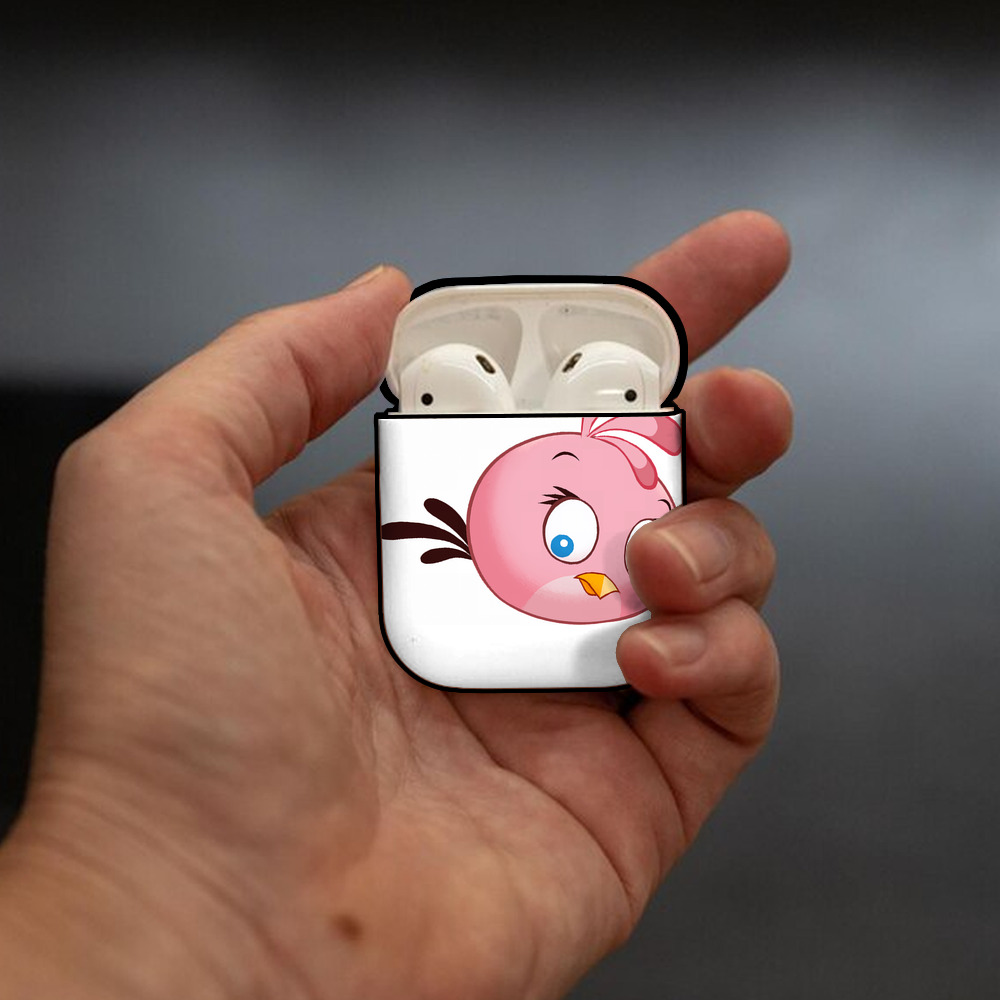 Angry Birds アングリーバード AirPods 第2世代保護ケース ハードシェル ブラック 耐衝撃・防指紋・カラビナ付き