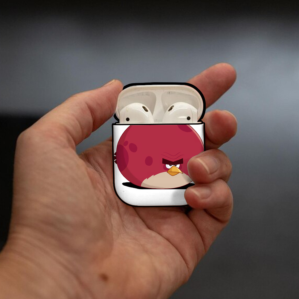 Angry Birds アングリーバード AirPods 第2世代保護ケース ハードシェル ブラック 耐衝撃・防指紋・カラビナ付き