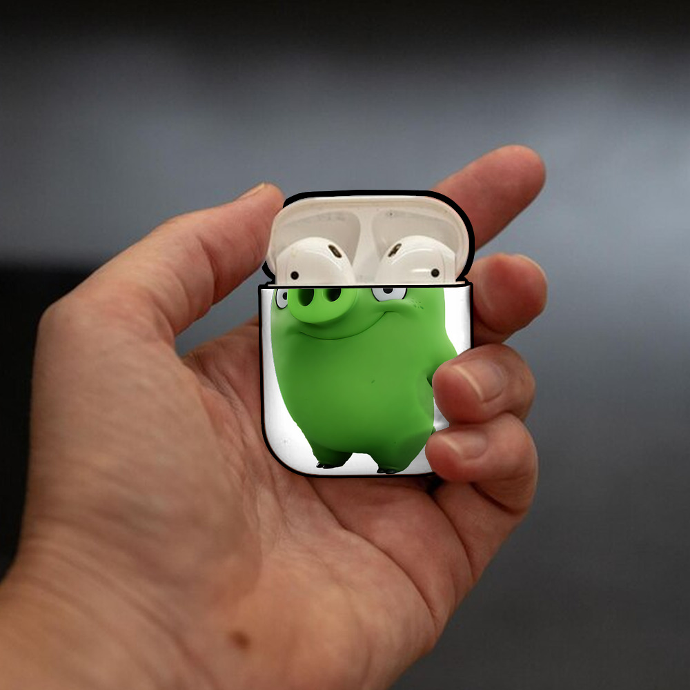 Angry Birds アングリーバード AirPods 第2世代保護ケース ハードシェル ブラック 耐衝撃・防指紋・カラビナ付き