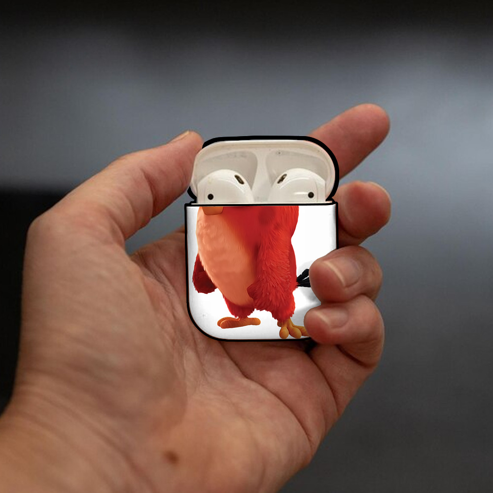 Angry Birds アングリーバード AirPods 第2世代保護ケース ハードシェル ブラック 耐衝撃・防指紋・カラビナ付き
