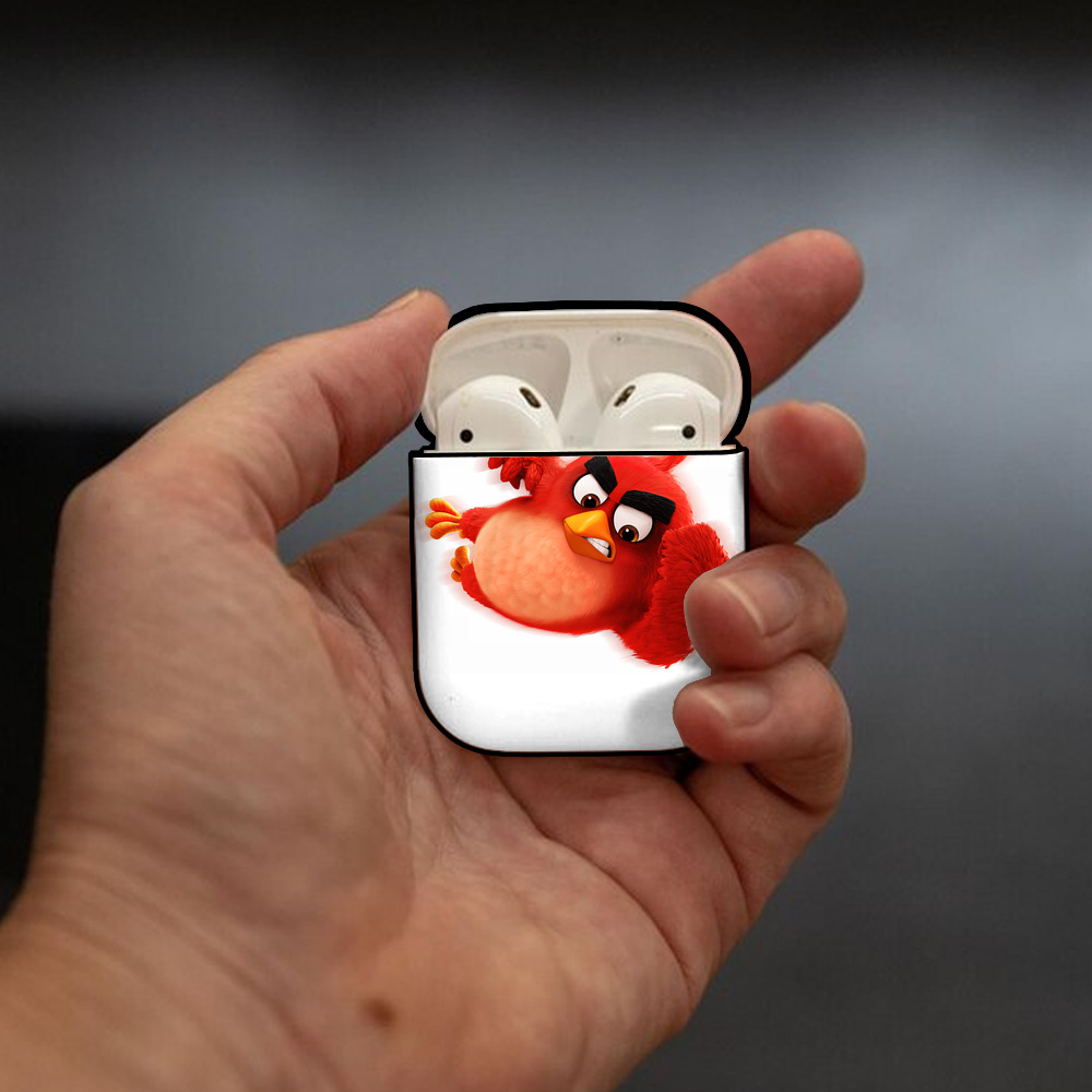 Angry Birds アングリーバード AirPods 第2世代保護ケース ハードシェル ブラック 耐衝撃・防指紋・カラビナ付き