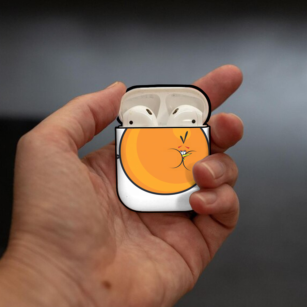 Angry Birds アングリーバード AirPods 第2世代保護ケース ハードシェル ブラック 耐衝撃・防指紋・カラビナ付き