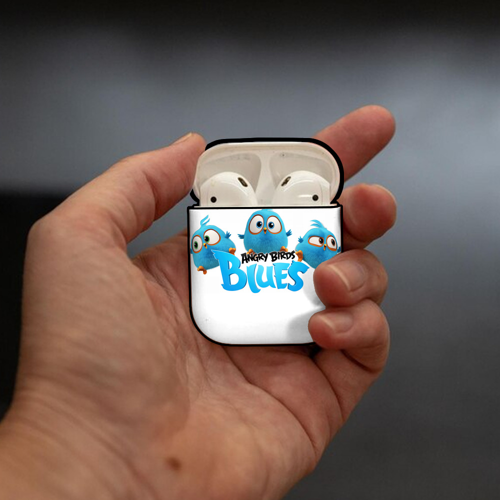 Angry Birds アングリーバード AirPods 第2世代保護ケース ハードシェル ブラック 耐衝撃・防指紋・カラビナ付き