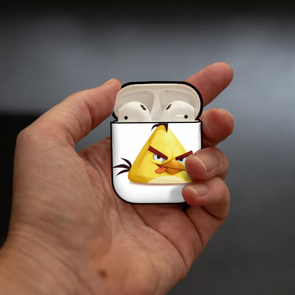 Angry Birds アングリーバード AirPods 第2世代保護ケース ハードシェル ブラック 耐衝撃・防指紋・カラビナ付き