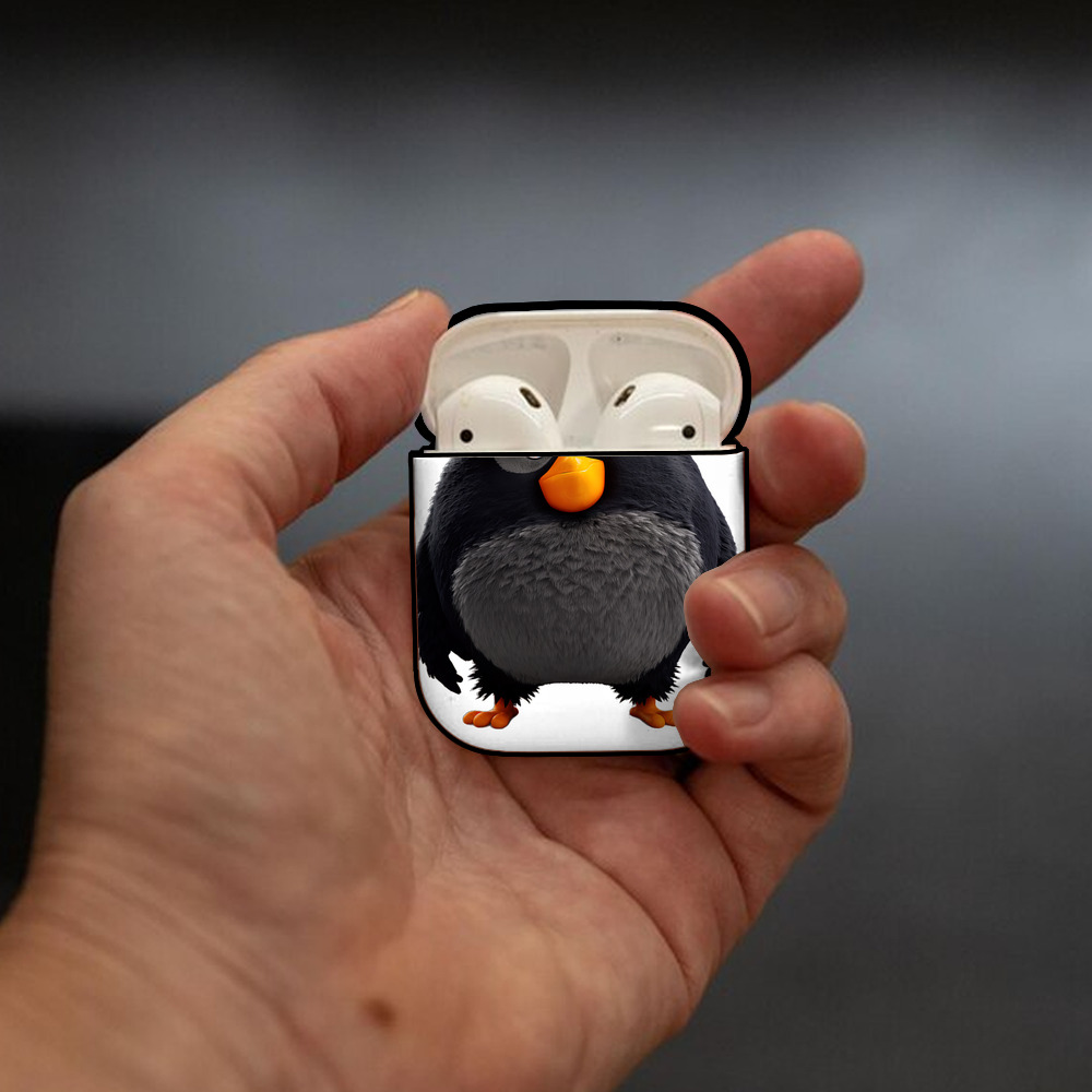 Angry Birds アングリーバード AirPods 第2世代保護ケース ハードシェル ブラック 耐衝撃・防指紋・カラビナ付き