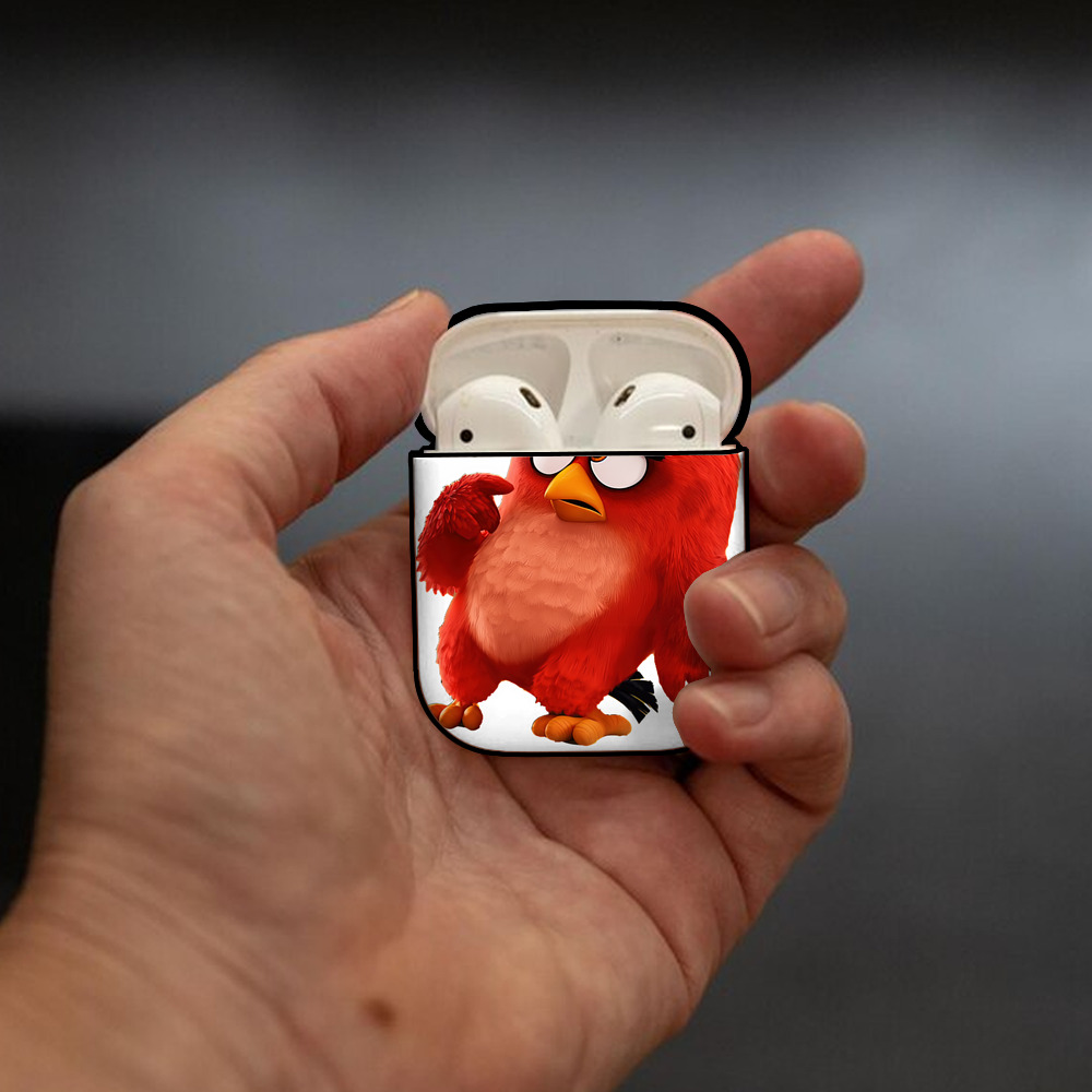 Angry Birds アングリーバード AirPods 第2世代保護ケース ハードシェル ブラック 耐衝撃・防指紋・カラビナ付き