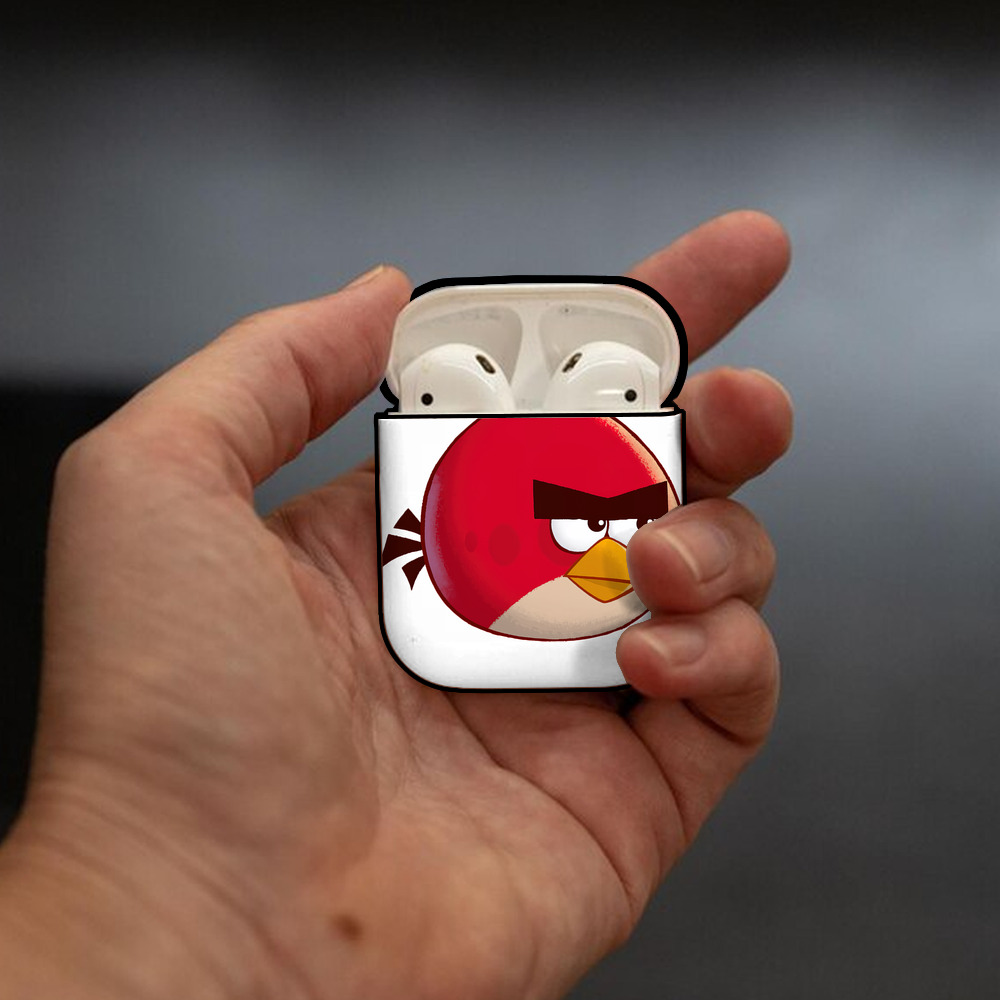 Angry Birds アングリーバード AirPods 第2世代保護ケース ハードシェル ブラック 耐衝撃・防指紋・カラビナ付き