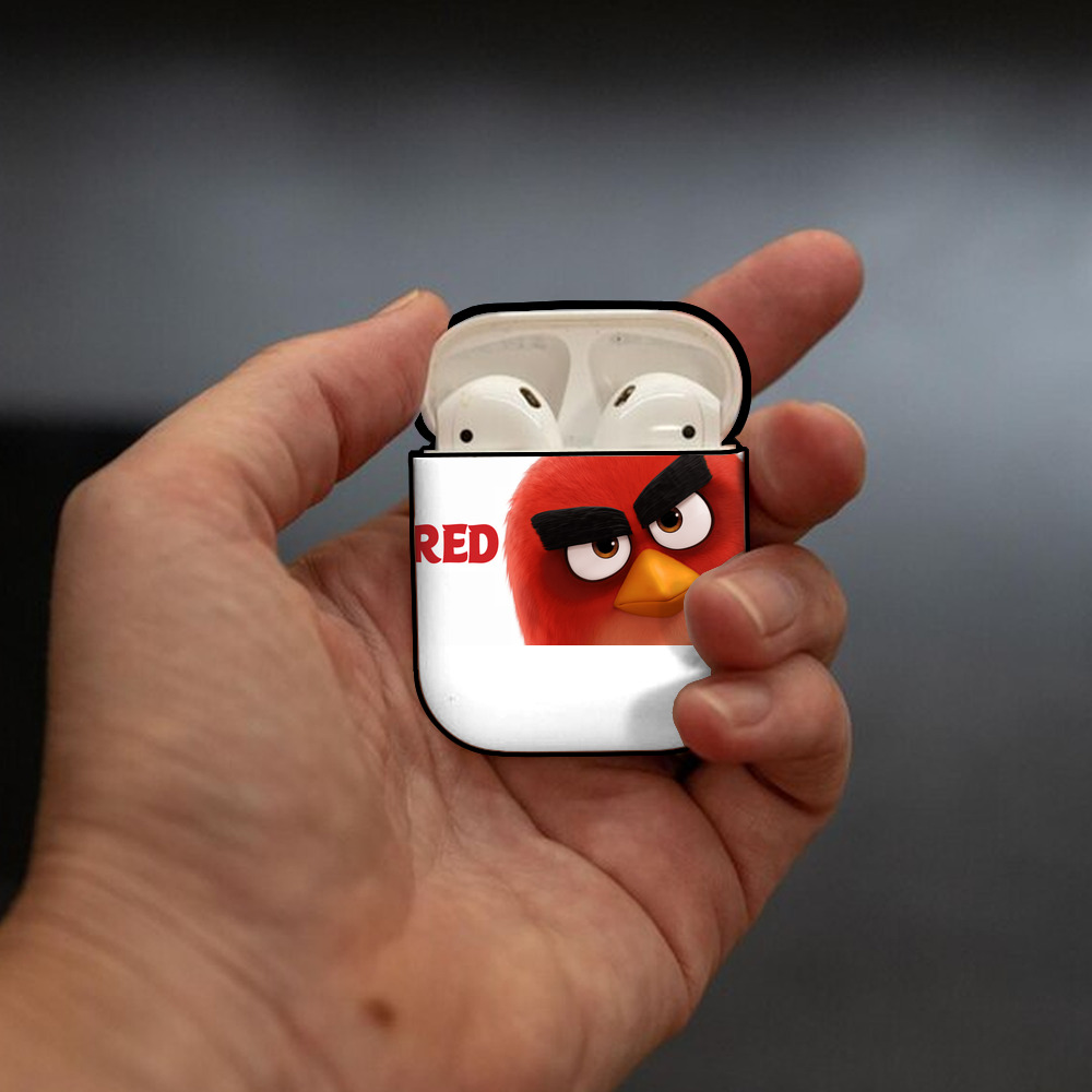 Angry Birds アングリーバード AirPods 第2世代保護ケース ハードシェル ブラック 耐衝撃・防指紋・カラビナ付き