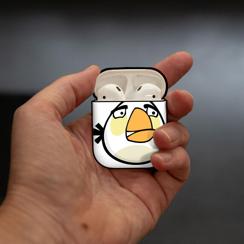 Angry Birds アングリーバード AirPods 第2世代保護ケース ハードシェル ブラック 耐衝撃・防指紋・カラビナ付き