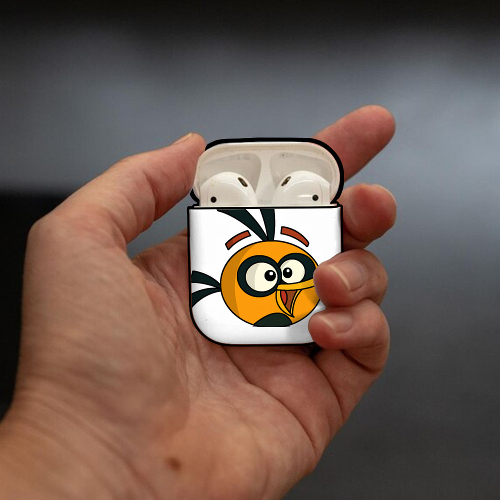 Angry Birds アングリーバード AirPods 第2世代保護ケース ハードシェル ブラック 耐衝撃・防指紋・カラビナ付き